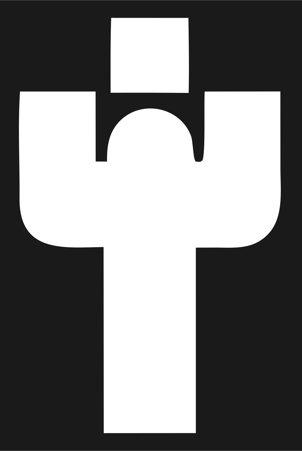 Blocky Cactus Pose Badge #1a1a1a/#ffffff