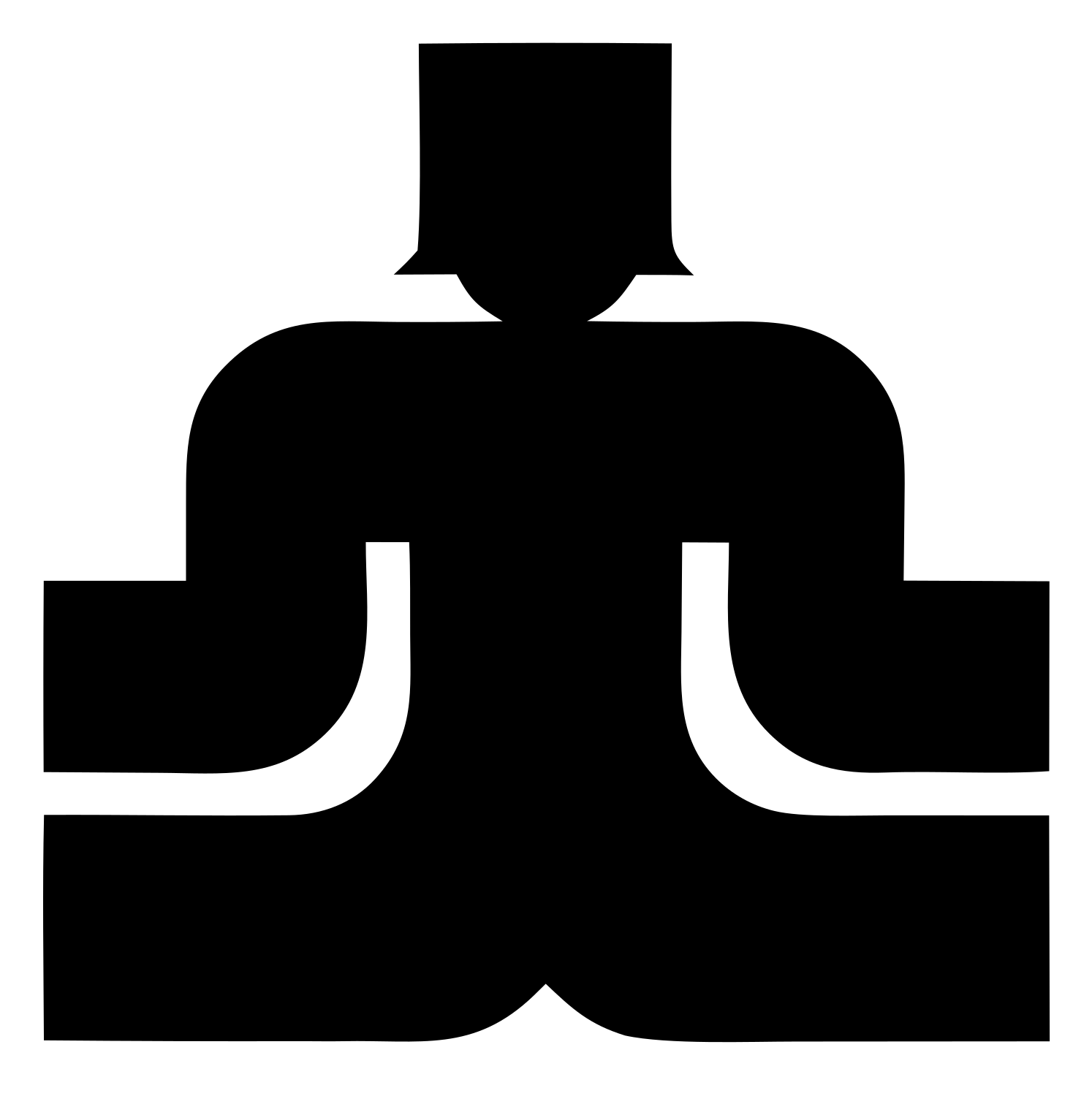 Blocky Seated Figure Badge #ffffff/#000000