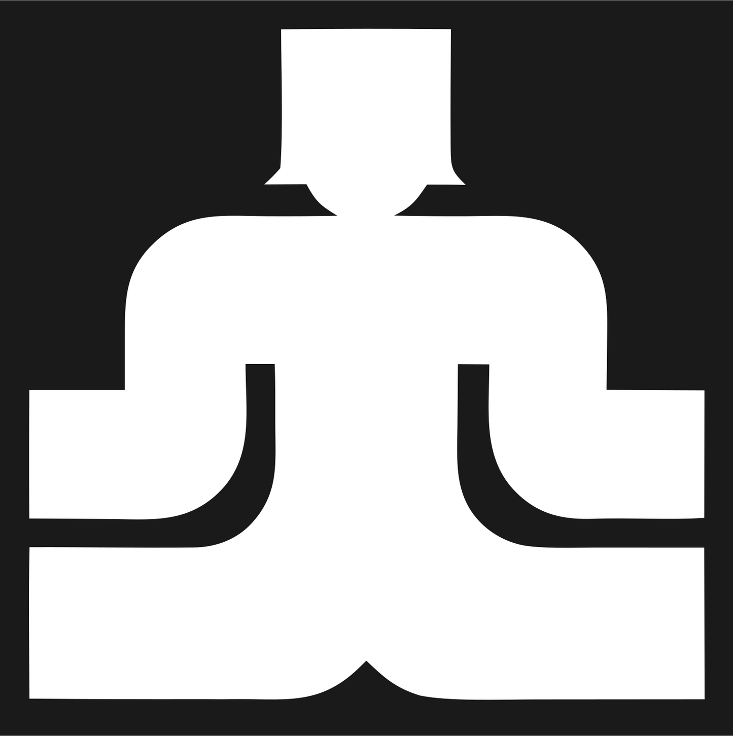 Blocky Seated Figure Badge #1a1a1a/#ffffff