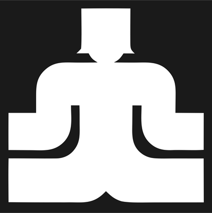 Blocky Seated Figure Badge #1a1a1a/#ffffff