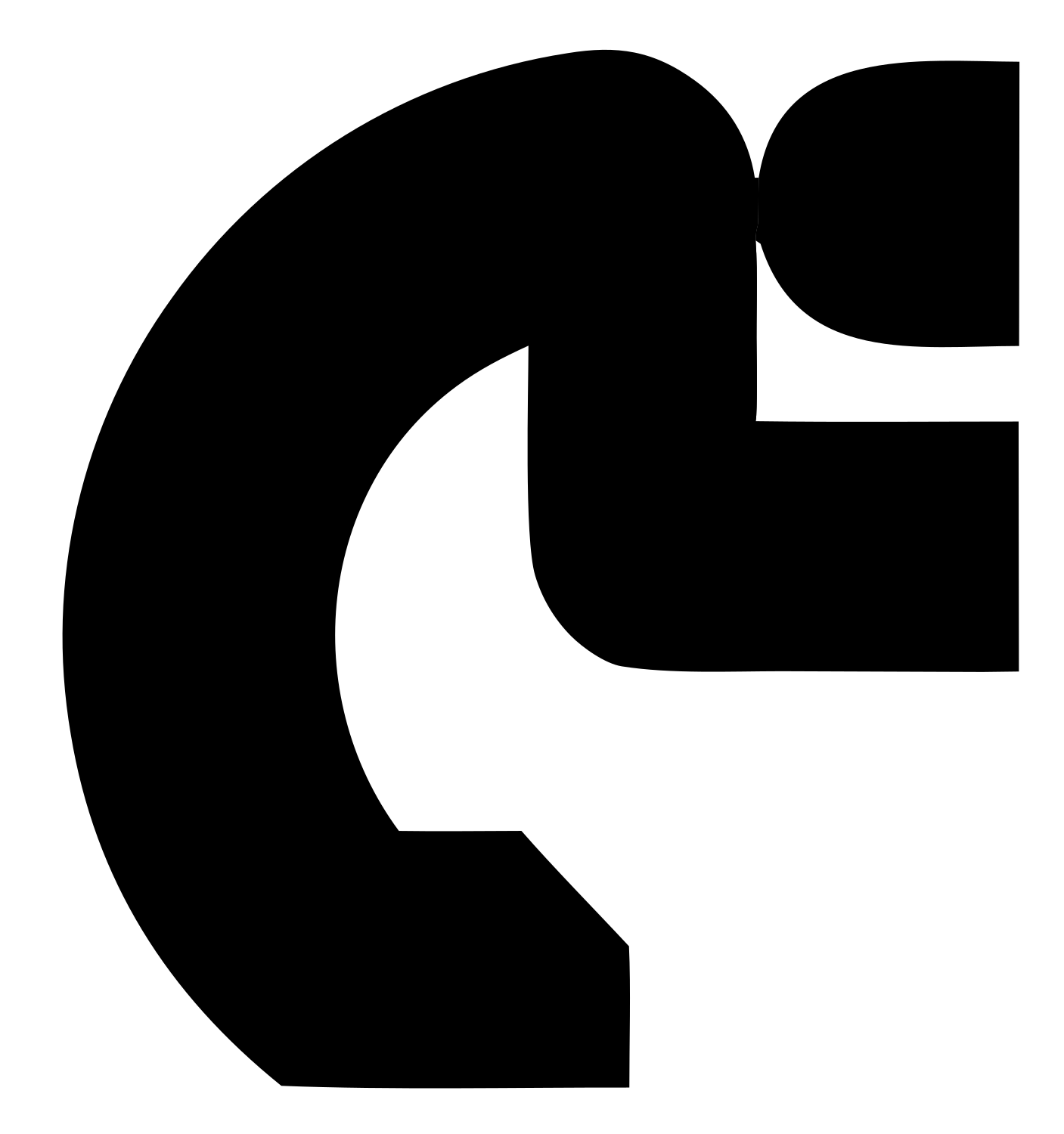 Heavy Letter C Figure Mark #ffffff/#000000