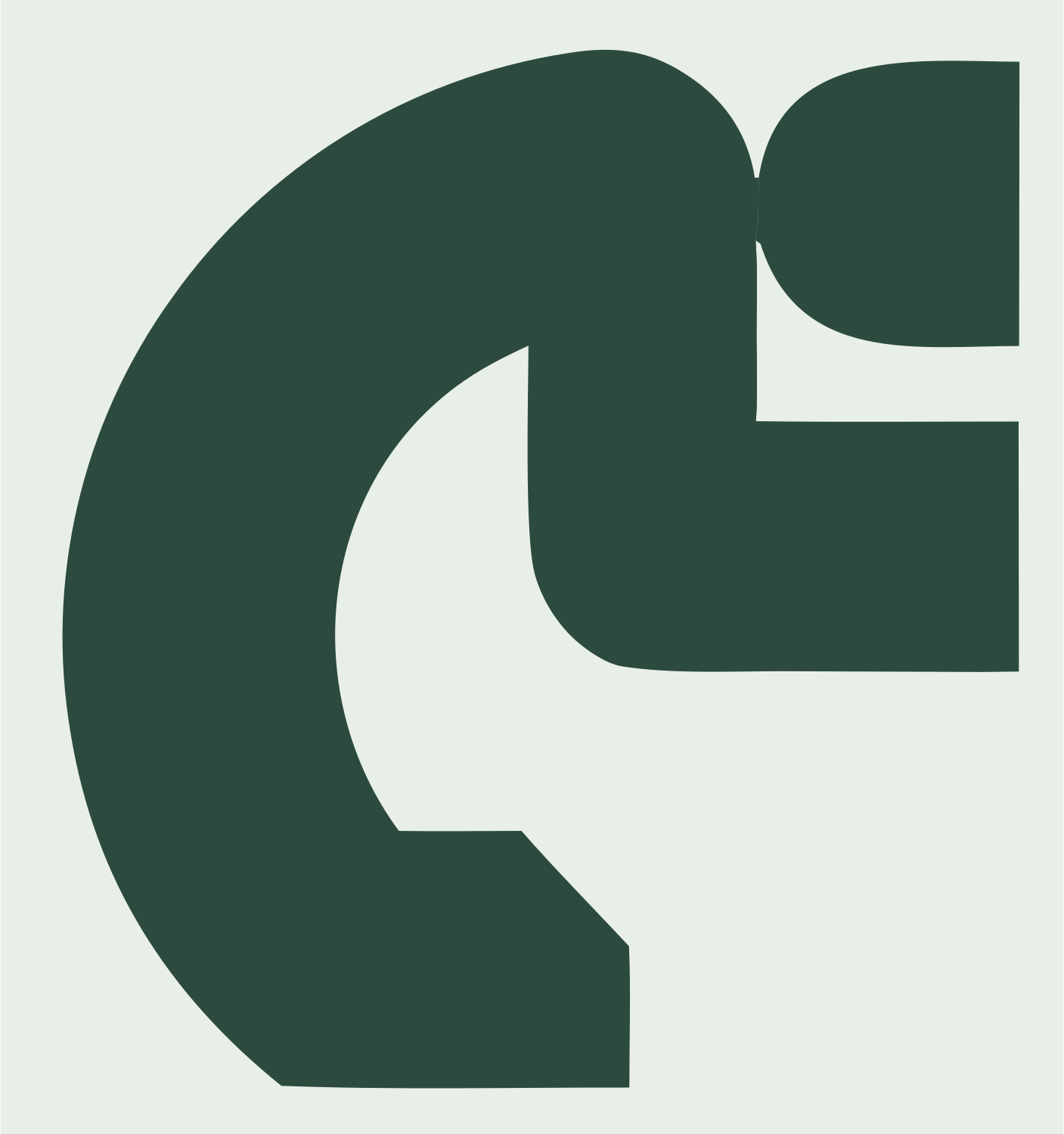 Heavy Letter C Figure Mark #e8efe9/#2d4a3e