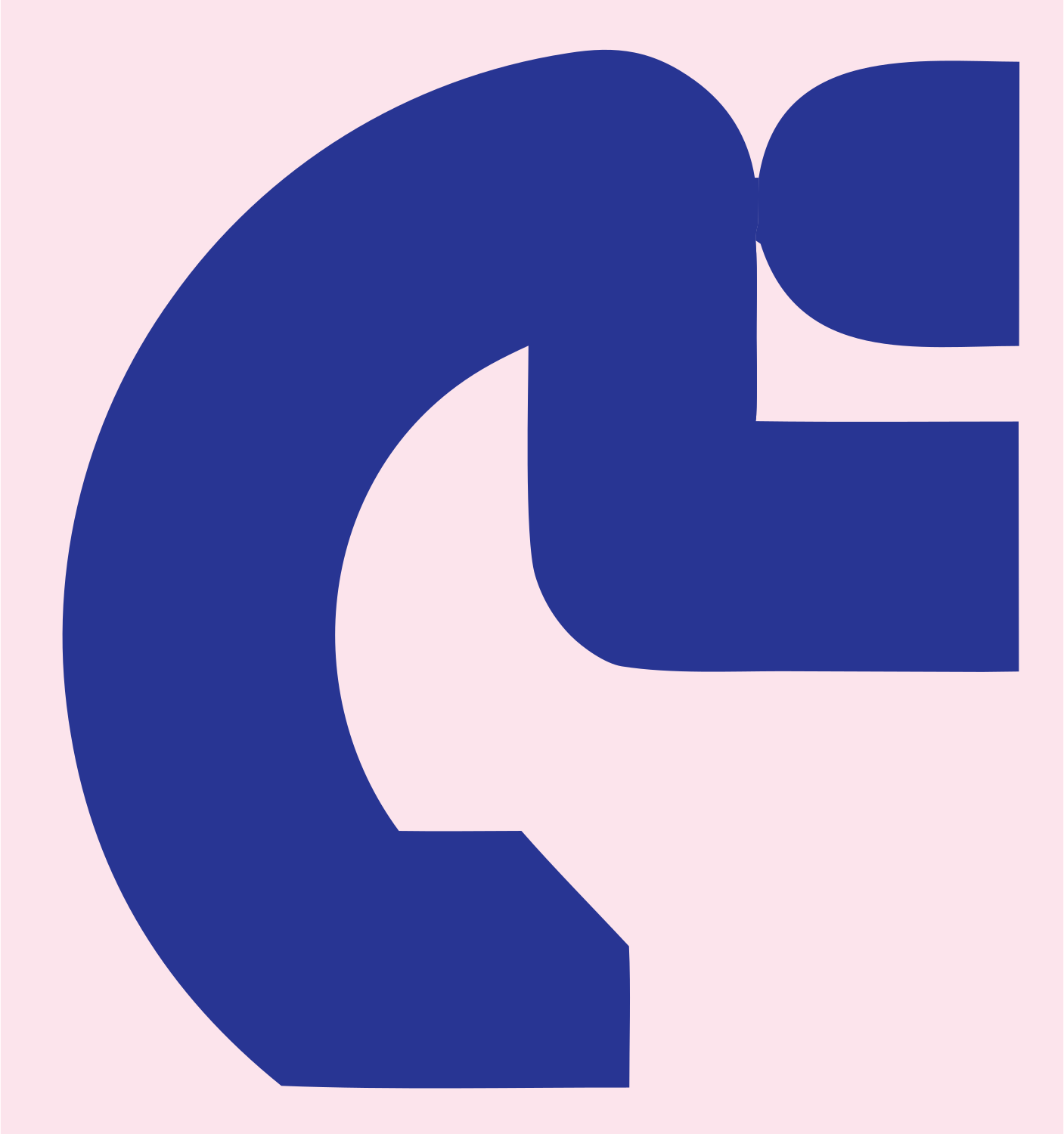 Heavy Letter C Figure Mark #fce4ec/#283593