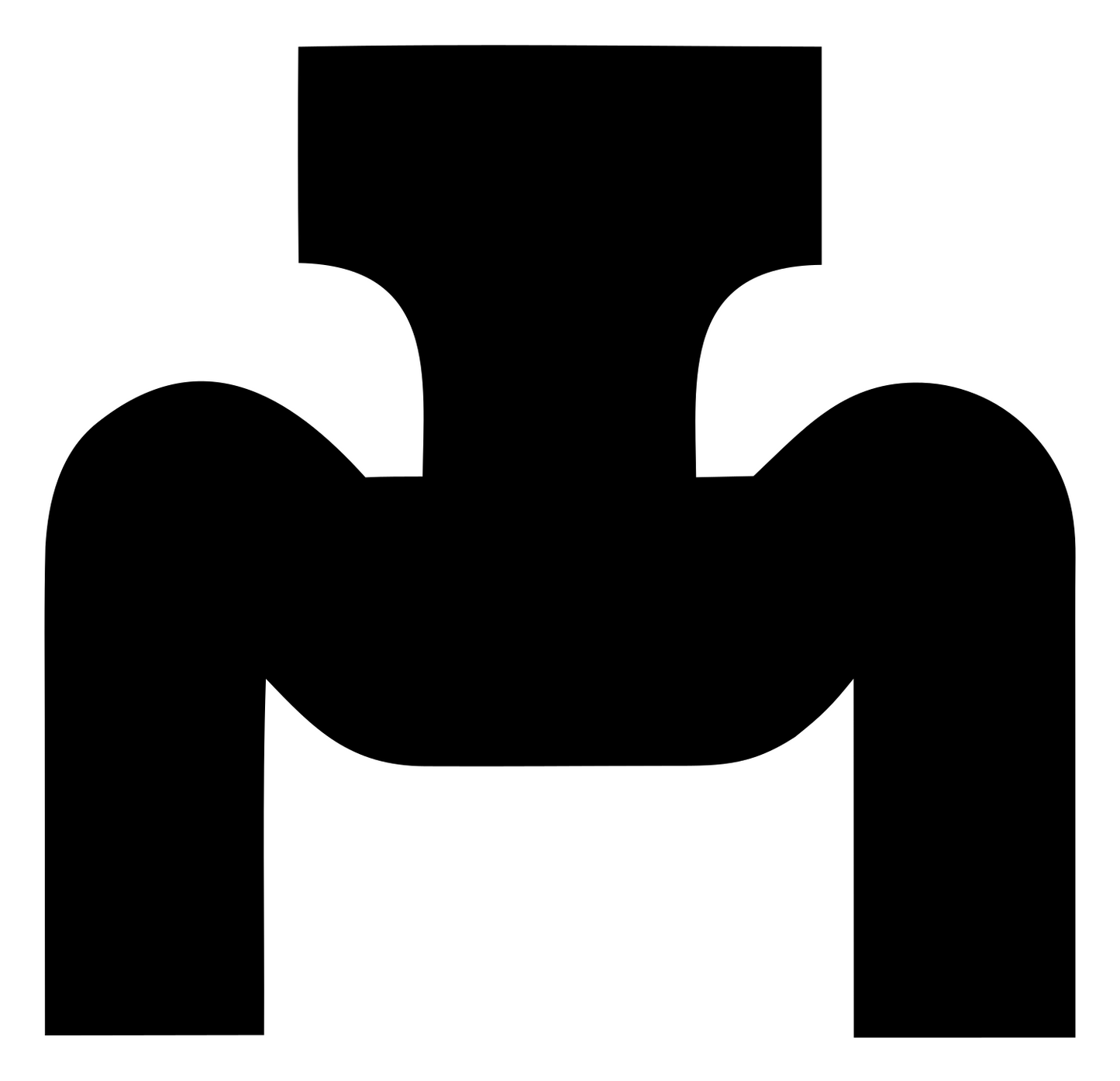 Heavy Figure Squat Pose Badge #ffffff/#000000