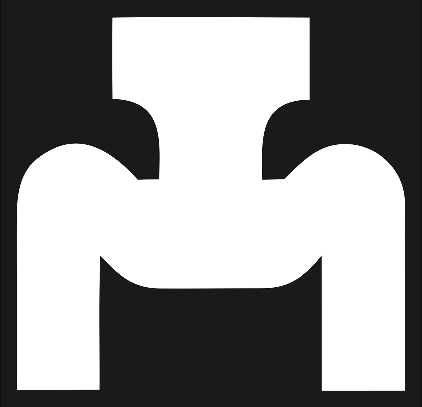 Heavy Figure Squat Pose Badge #1a1a1a/#ffffff