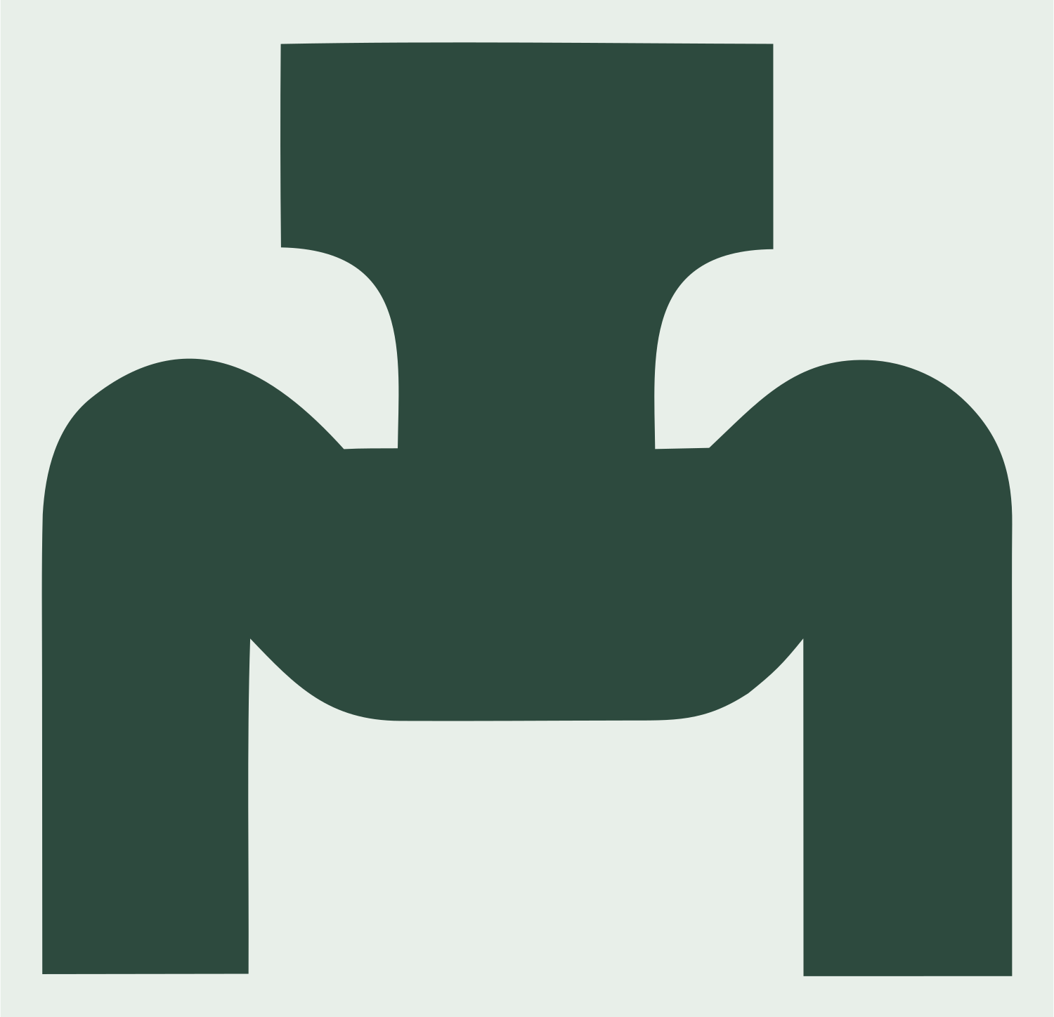 Heavy Figure Squat Pose Badge #e8efe9/#2d4a3e