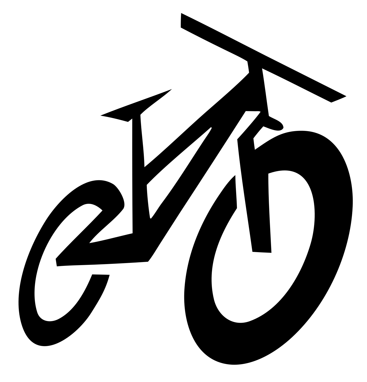 Bold Mountain Bike Frame Icon #ffffff/#000000