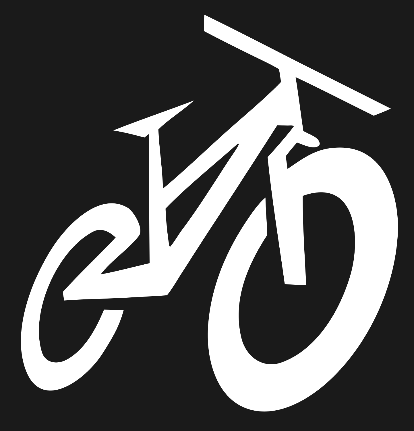 Bold Mountain Bike Frame Icon #1a1a1a/#ffffff