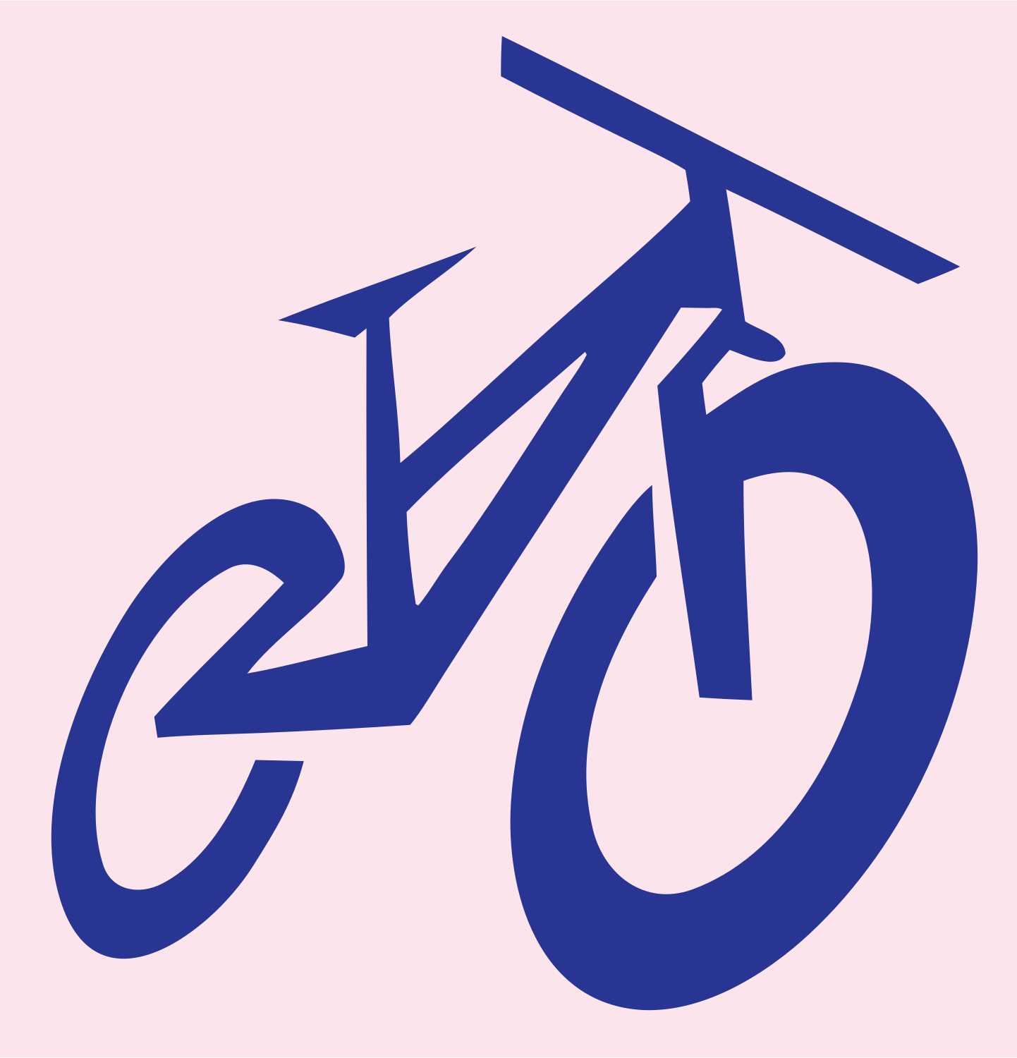 Bold Mountain Bike Frame Icon #fce4ec/#283593