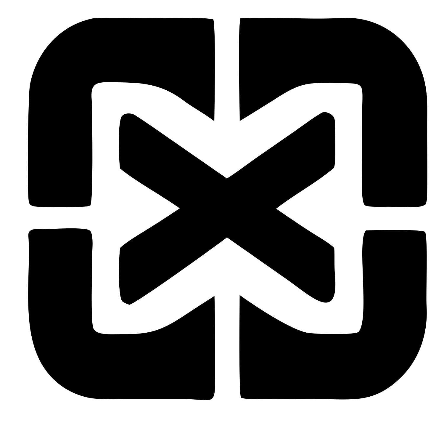 Bold Cross Frame MTB Mark #ffffff/#000000