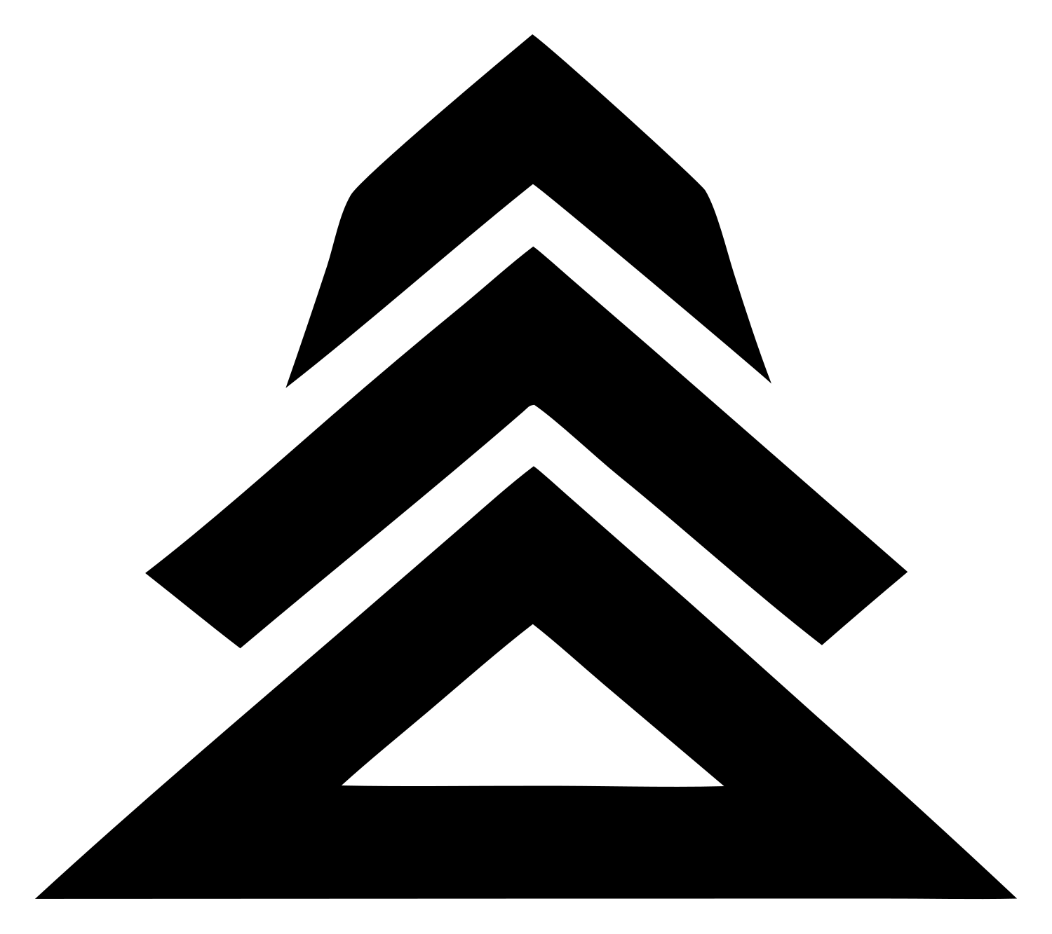Bold Chevron Tree Mountain Mark #ffffff/#000000