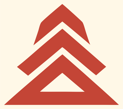 Bold Chevron Tree Mountain Mark #fff8e7/#c44536