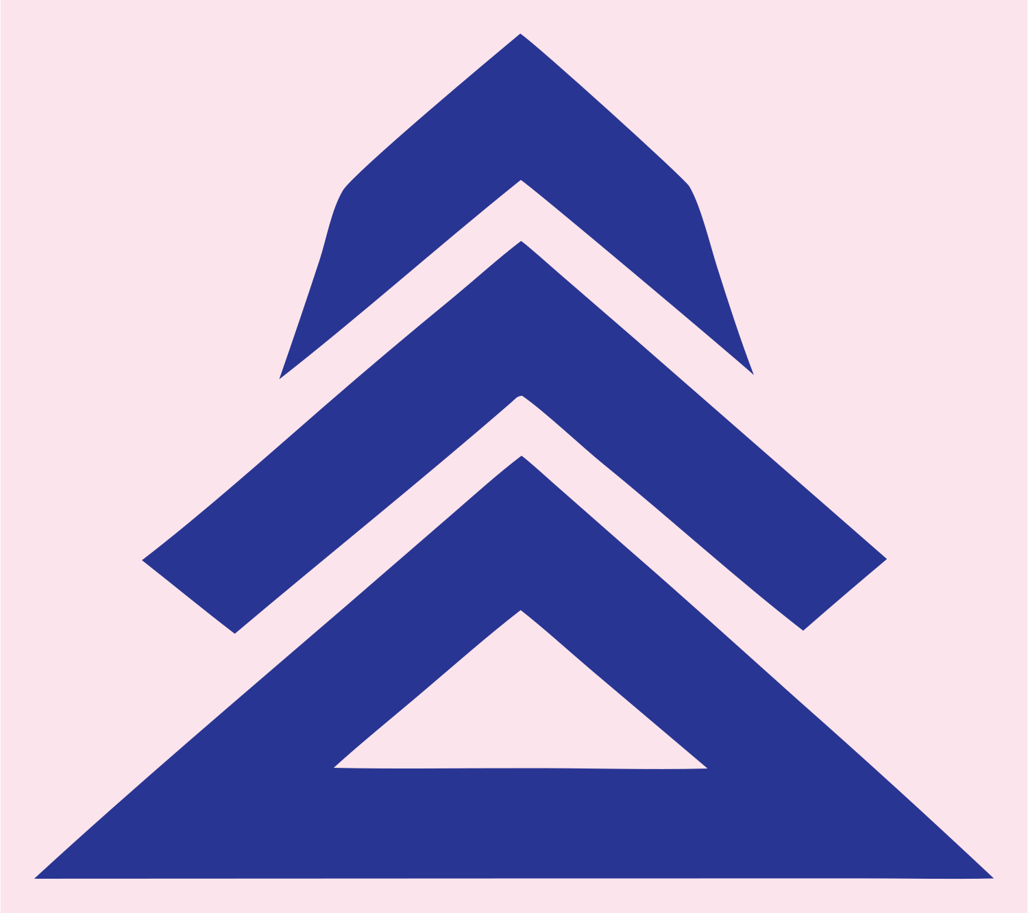 Bold Chevron Tree Mountain Mark #fce4ec/#283593