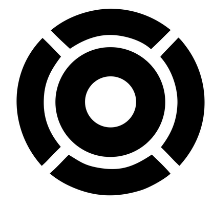 Bold Bullseye Wheel Mark #ffffff/#000000