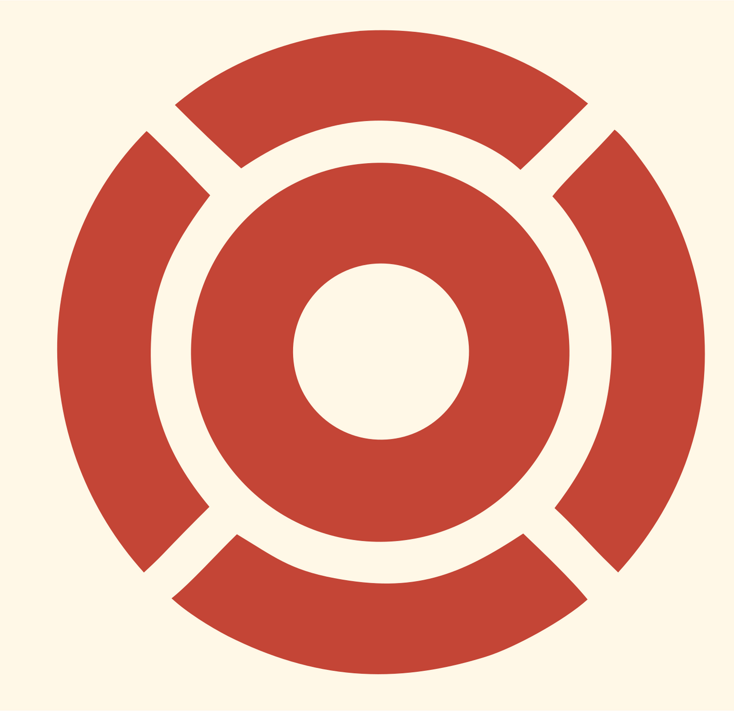 Bold Bullseye Wheel Mark #fff8e7/#c44536