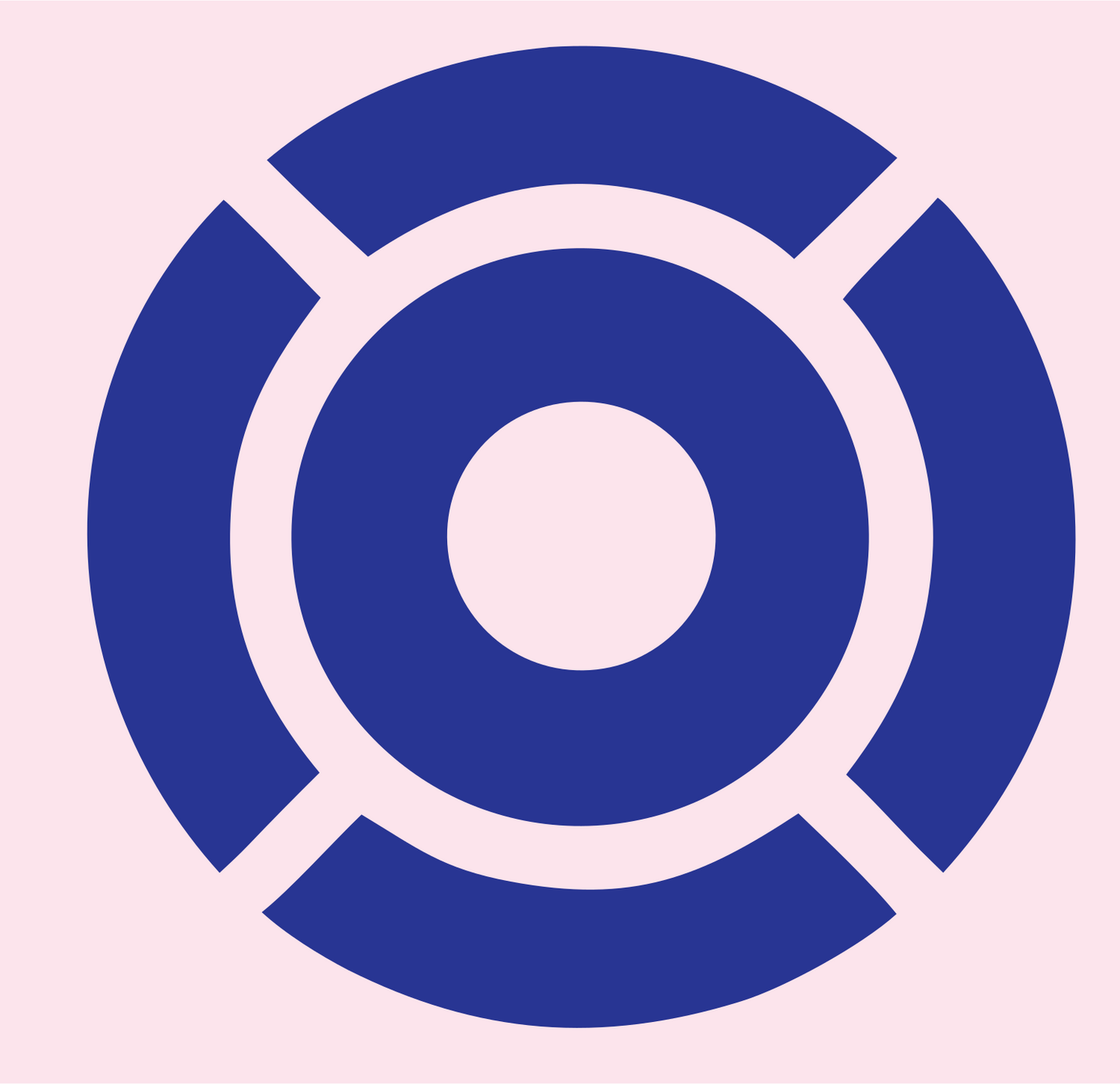 Bold Bullseye Wheel Mark #fce4ec/#283593