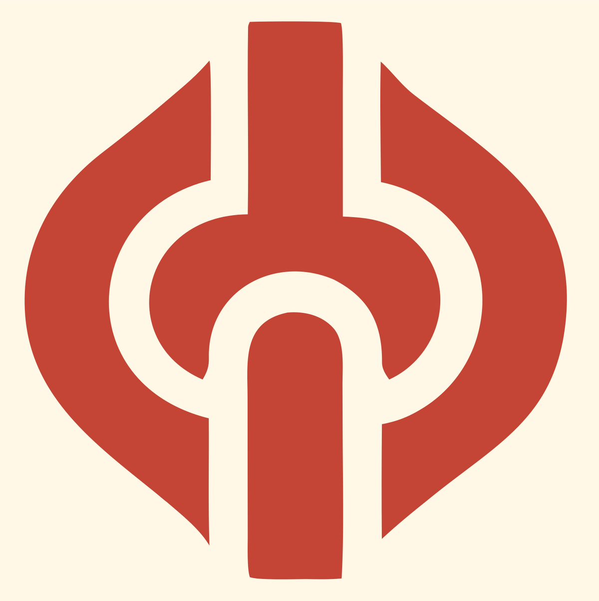 Bold Chain Link Wheel Mark #fff8e7/#c44536