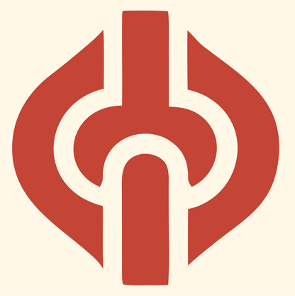 Bold Chain Link Wheel Mark #fff8e7/#c44536