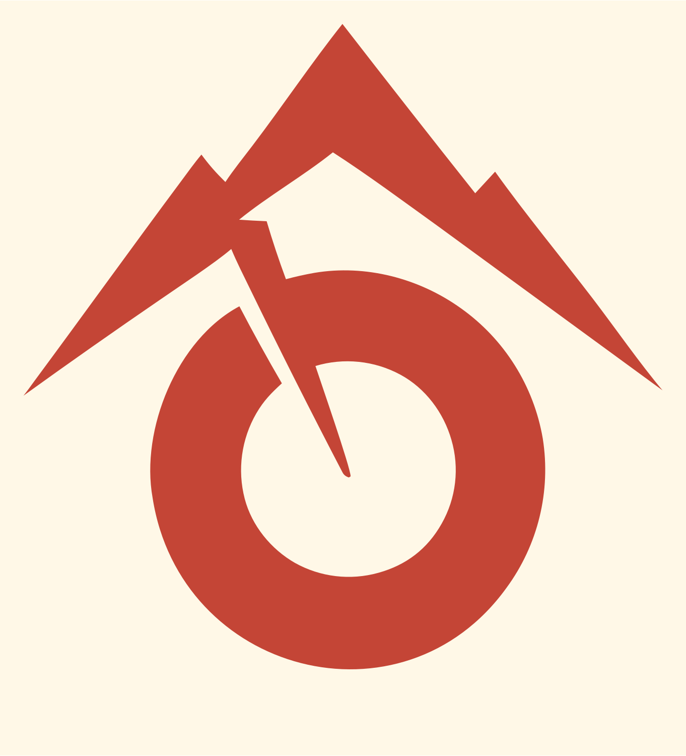 Bold Mountain Ring Emblem #fff8e7/#c44536
