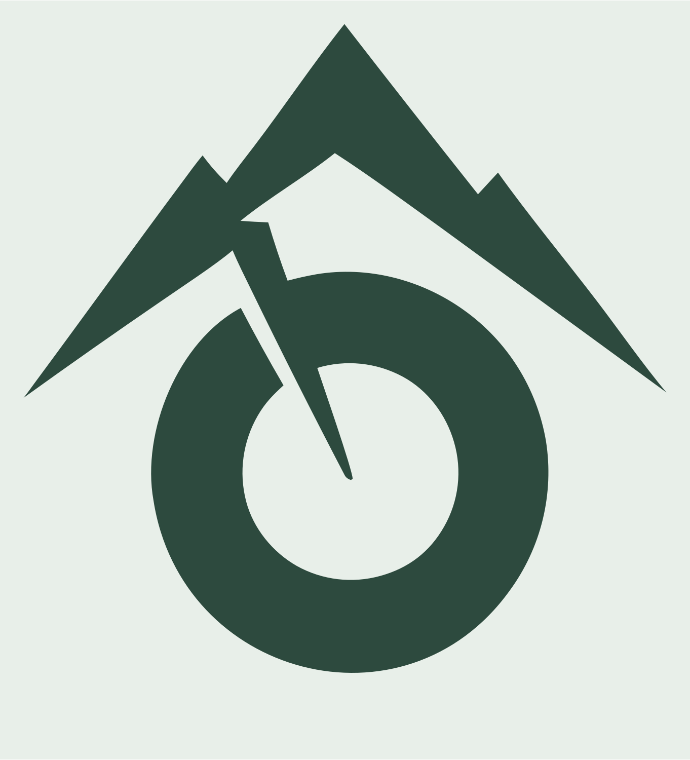 Bold Mountain Ring Emblem #e8efe9/#2d4a3e