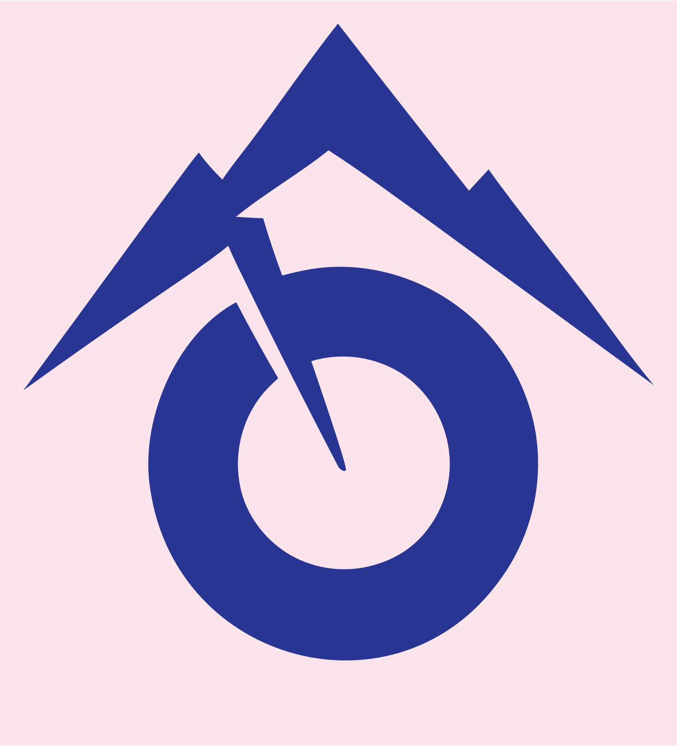 Bold Mountain Ring Emblem #fce4ec/#283593
