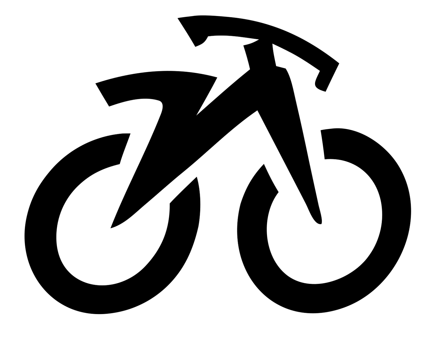 Monoline Bicycle Side Profile Icon #ffffff/#000000
