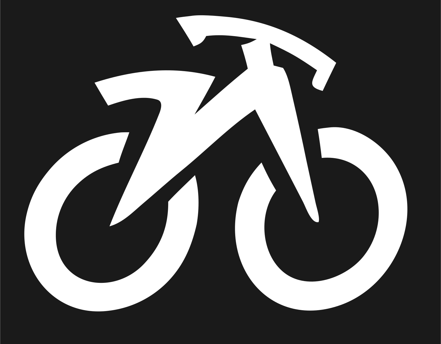 Monoline Bicycle Side Profile Icon #1a1a1a/#ffffff