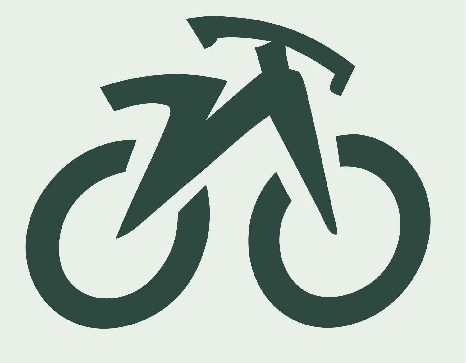 Monoline Bicycle Side Profile Icon #e8efe9/#2d4a3e