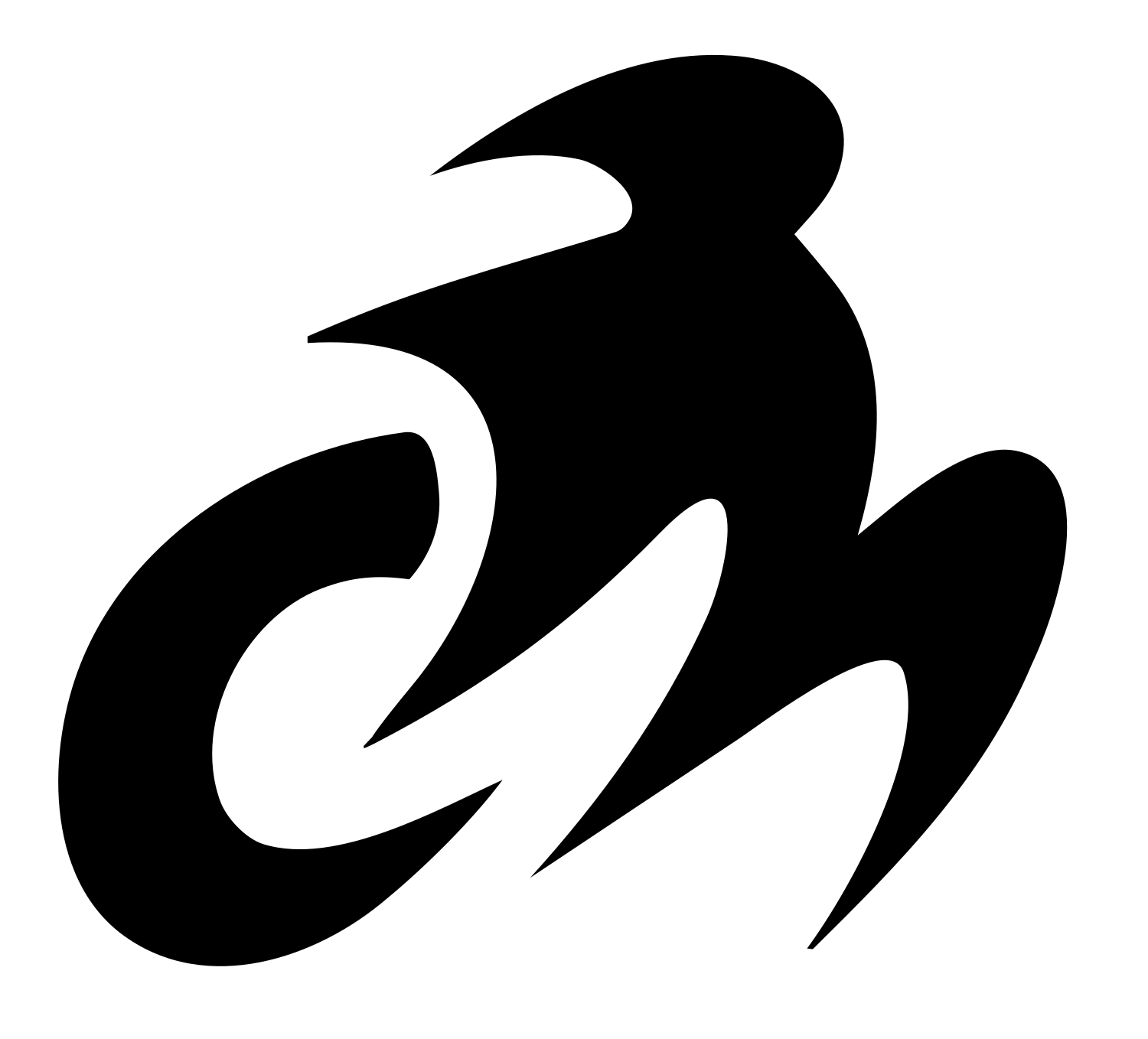 Aggressive Rider Silhouette Mark #ffffff/#000000