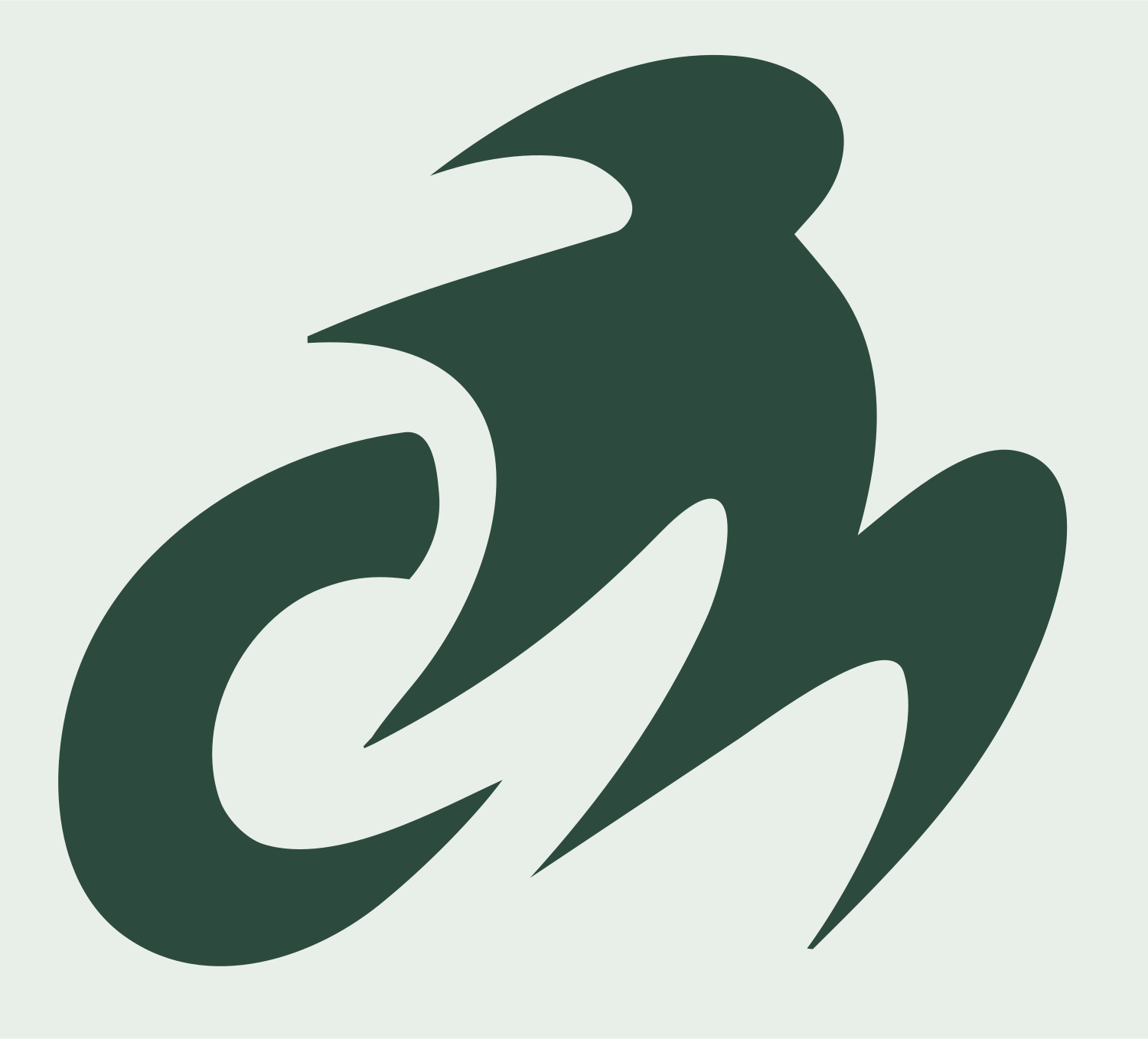 Aggressive Rider Silhouette Mark #e8efe9/#2d4a3e