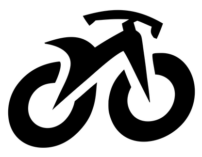 Monoline Mountain Bike Icon #ffffff/#000000