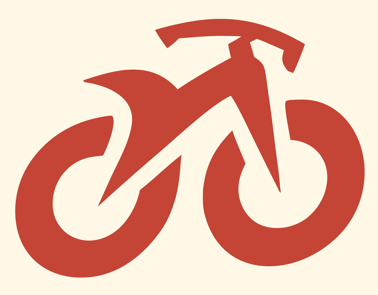 Monoline Mountain Bike Icon #fff8e7/#c44536