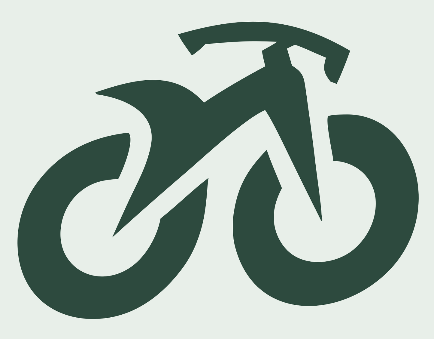 Monoline Mountain Bike Icon #e8efe9/#2d4a3e