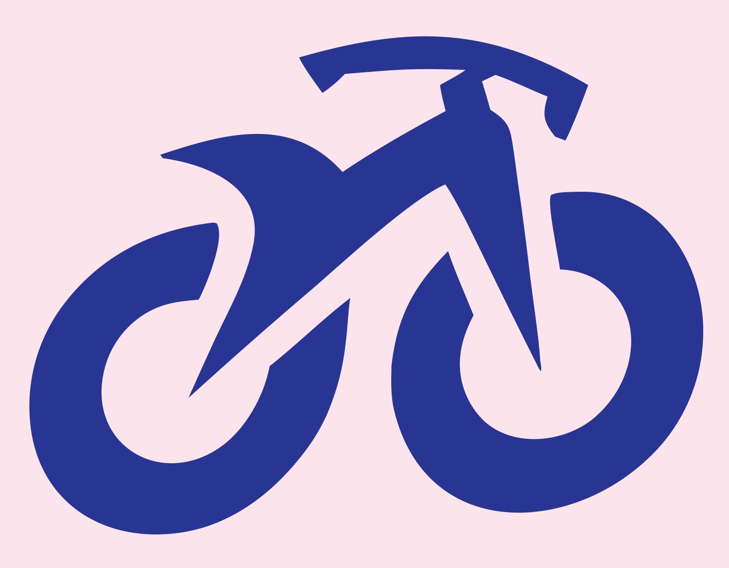Monoline Mountain Bike Icon #fce4ec/#283593