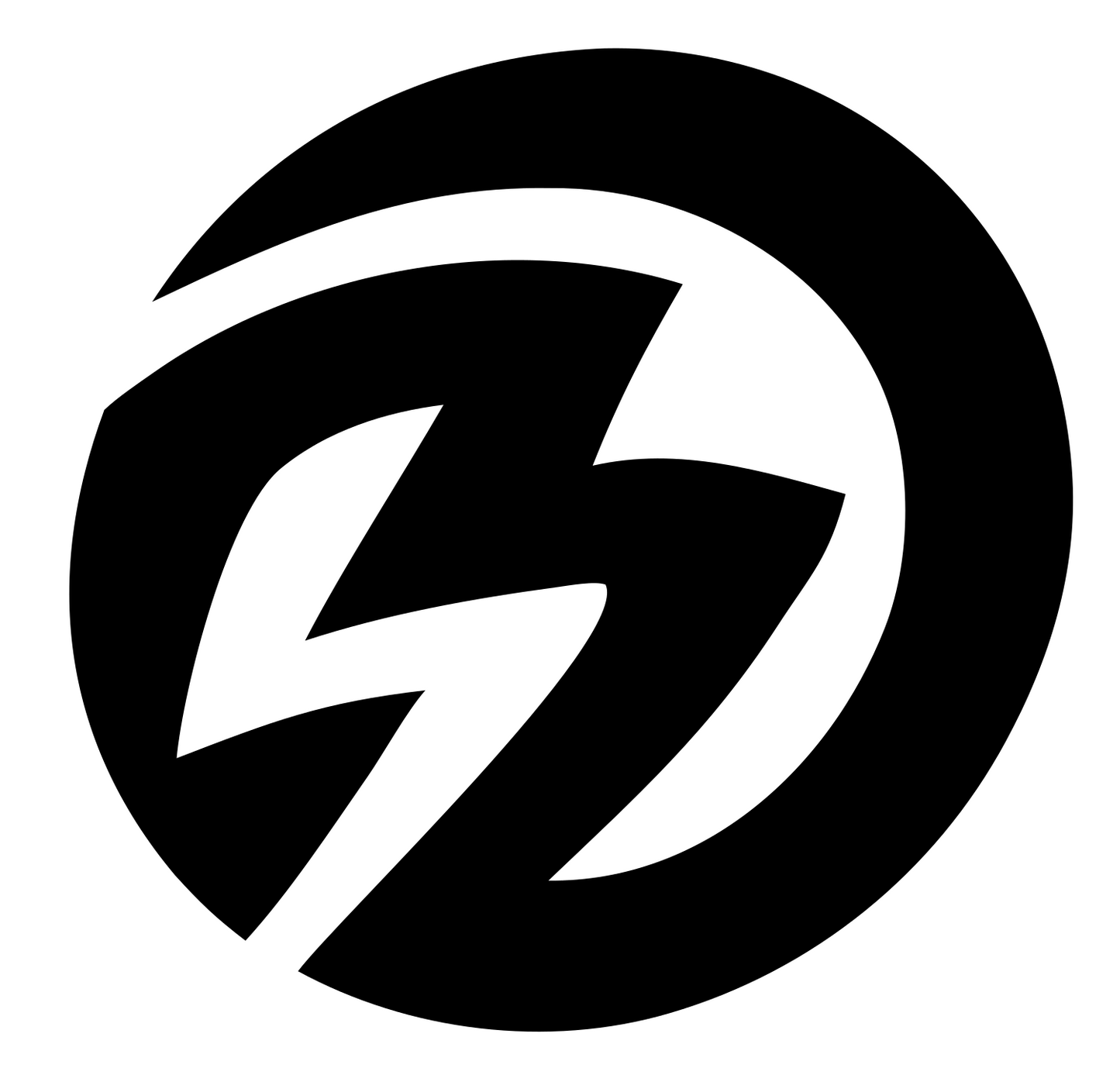 Double Lightning Bolt Circle Badge #ffffff/#000000