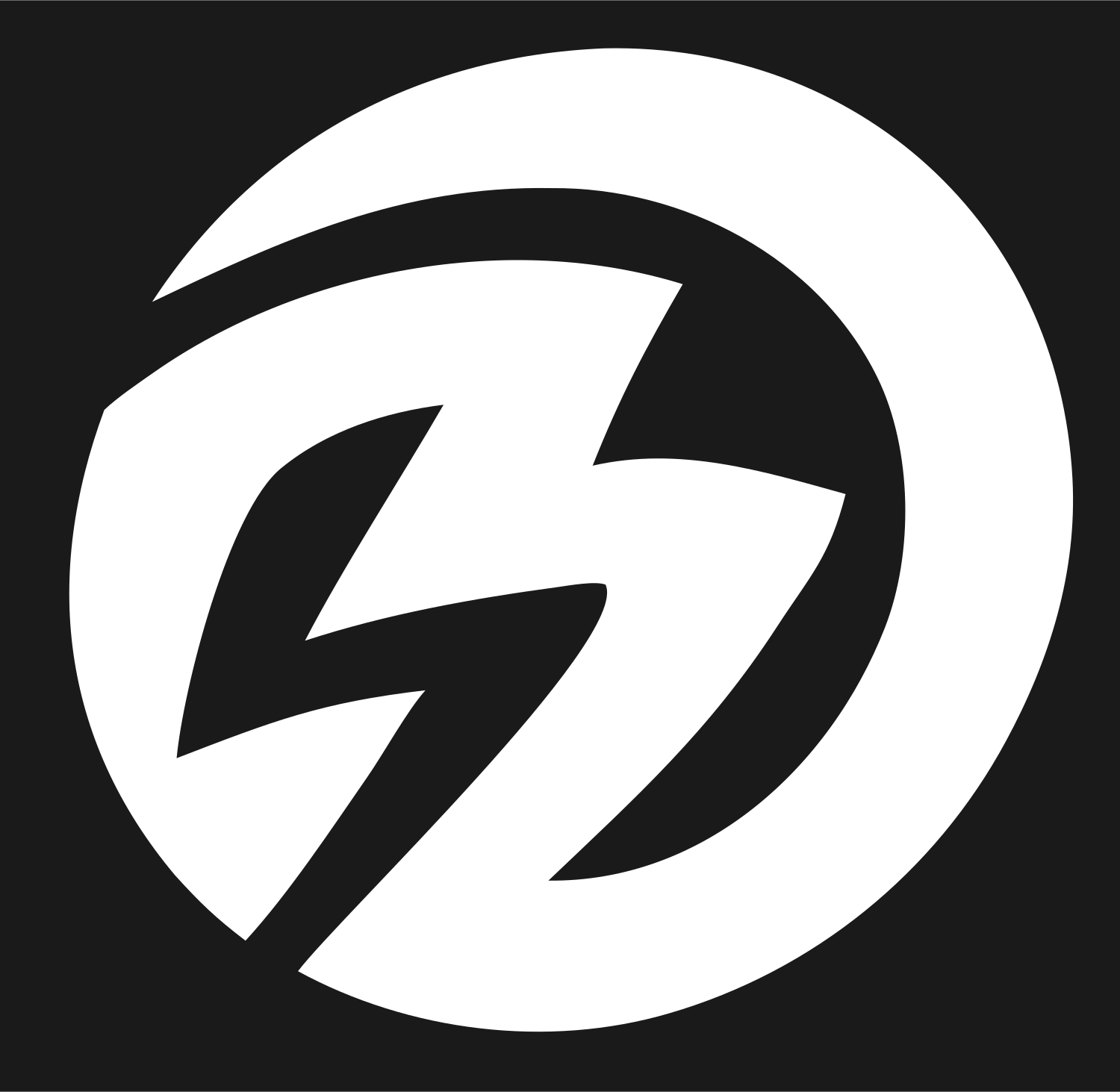 Double Lightning Bolt Circle Badge #1a1a1a/#ffffff