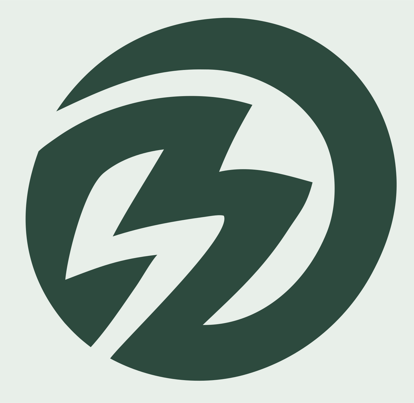 Double Lightning Bolt Circle Badge #e8efe9/#2d4a3e