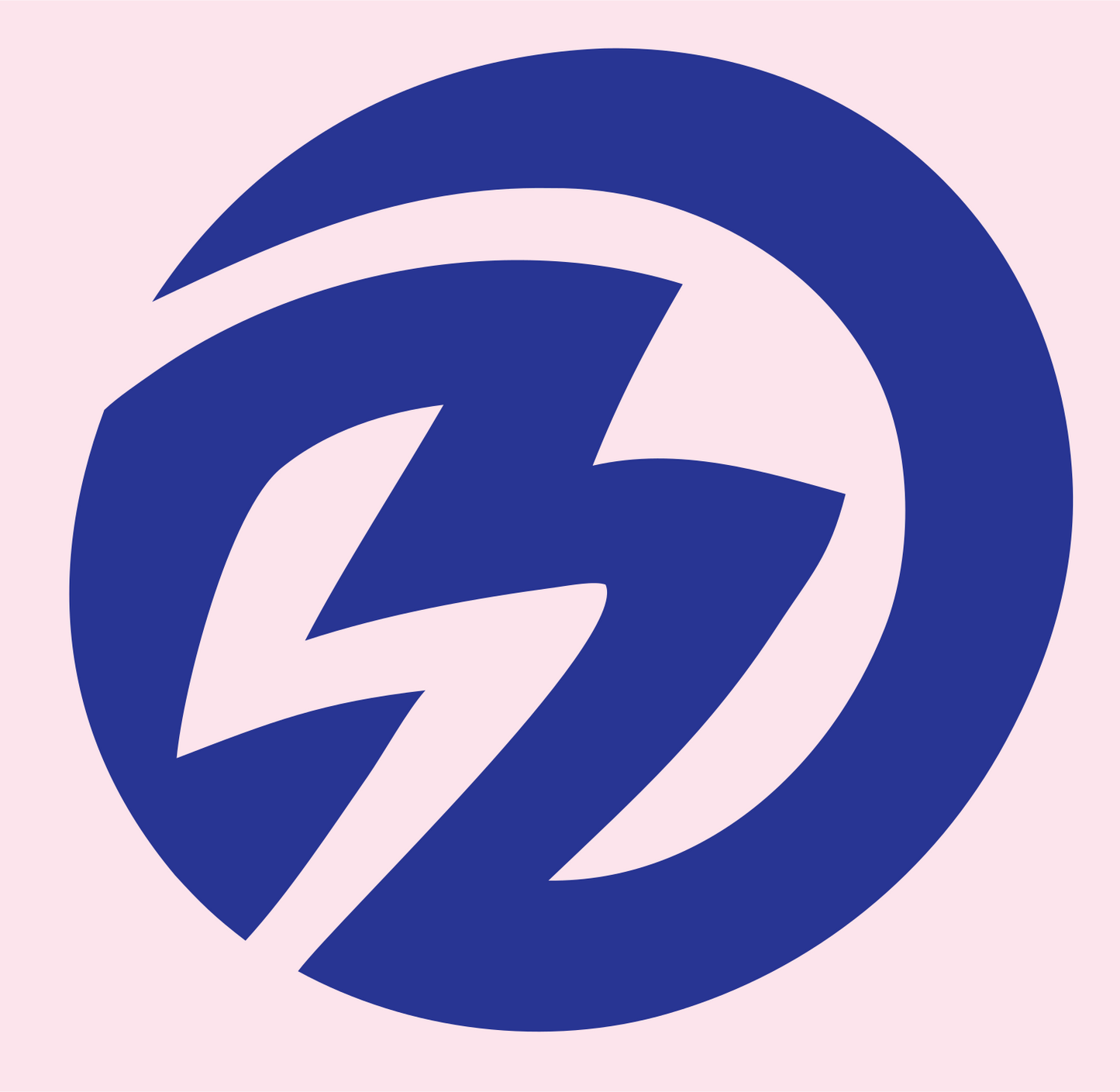 Double Lightning Bolt Circle Badge #fce4ec/#283593
