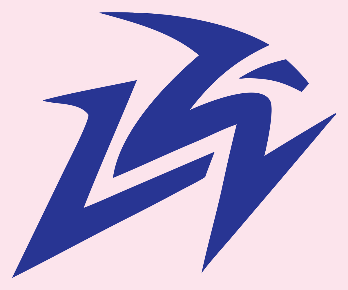 Bold Lightning Bolt MTB Emblem #fce4ec/#283593