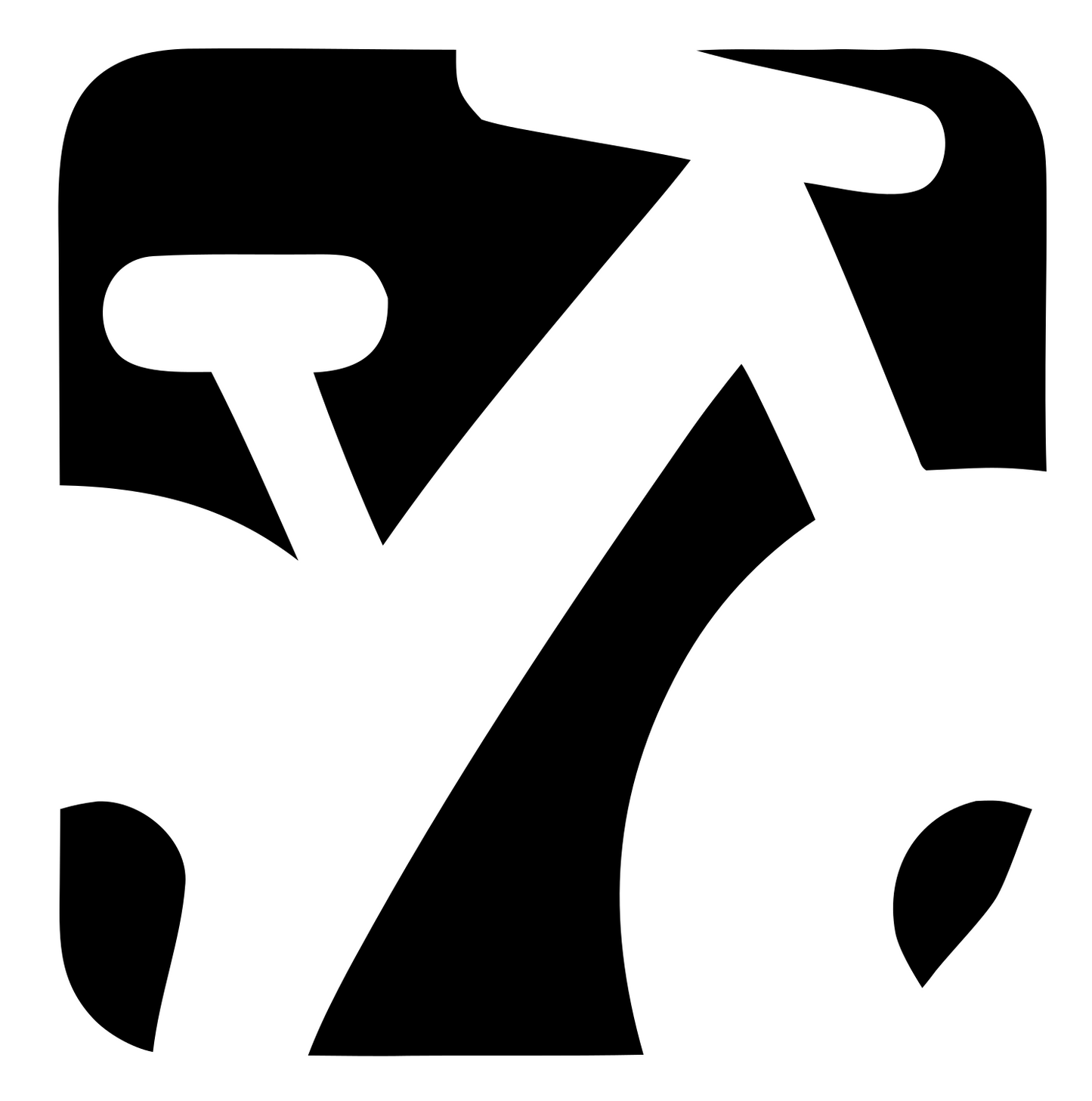 Negative Space Tree Bike Icon #ffffff/#000000