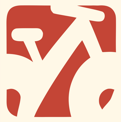 Negative Space Tree Bike Icon #fff8e7/#c44536