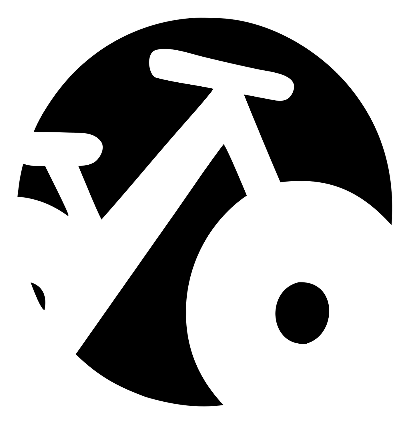 Negative Space Bicycle Circle Badge #ffffff/#000000