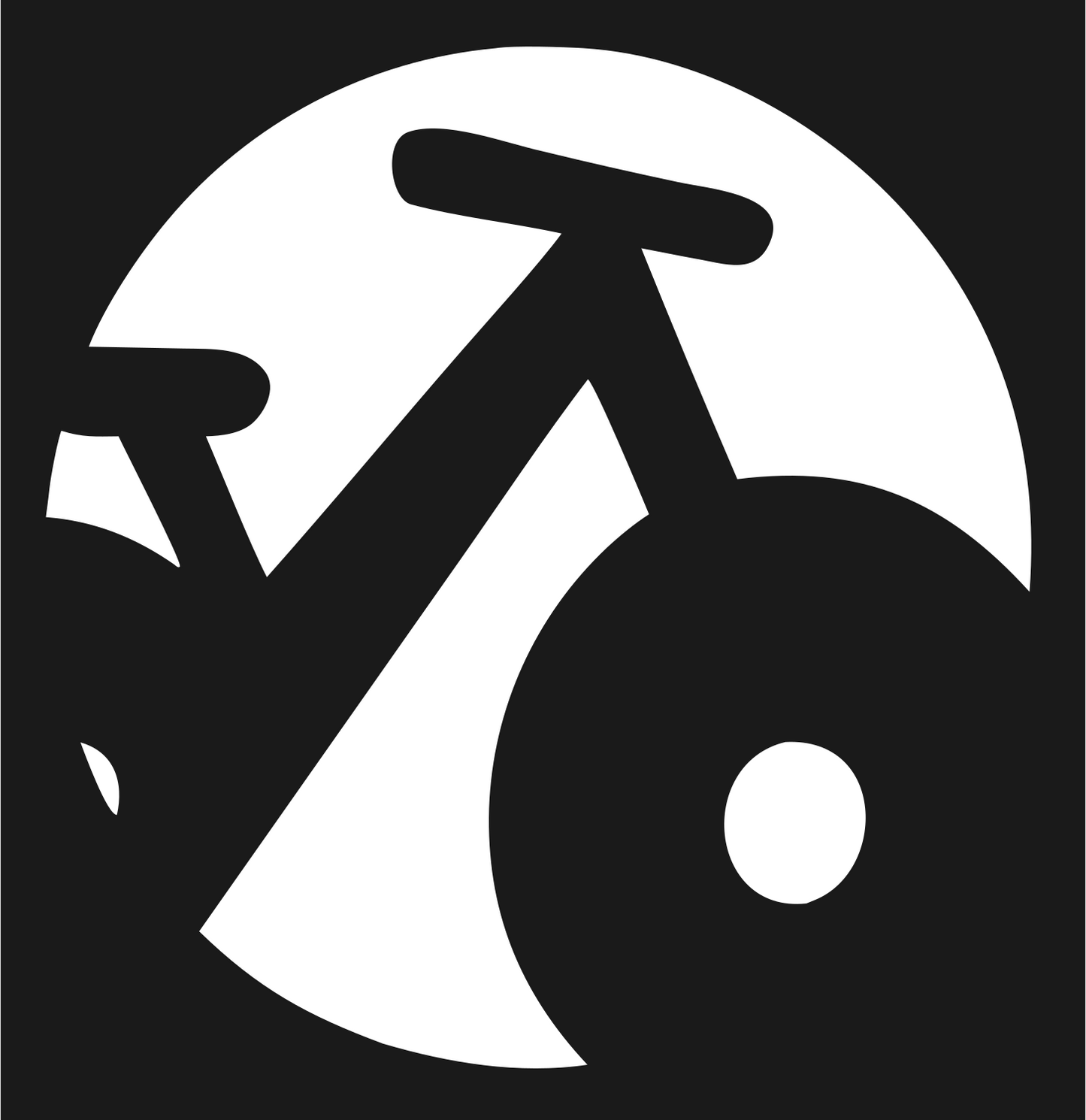 Negative Space Bicycle Circle Badge #1a1a1a/#ffffff