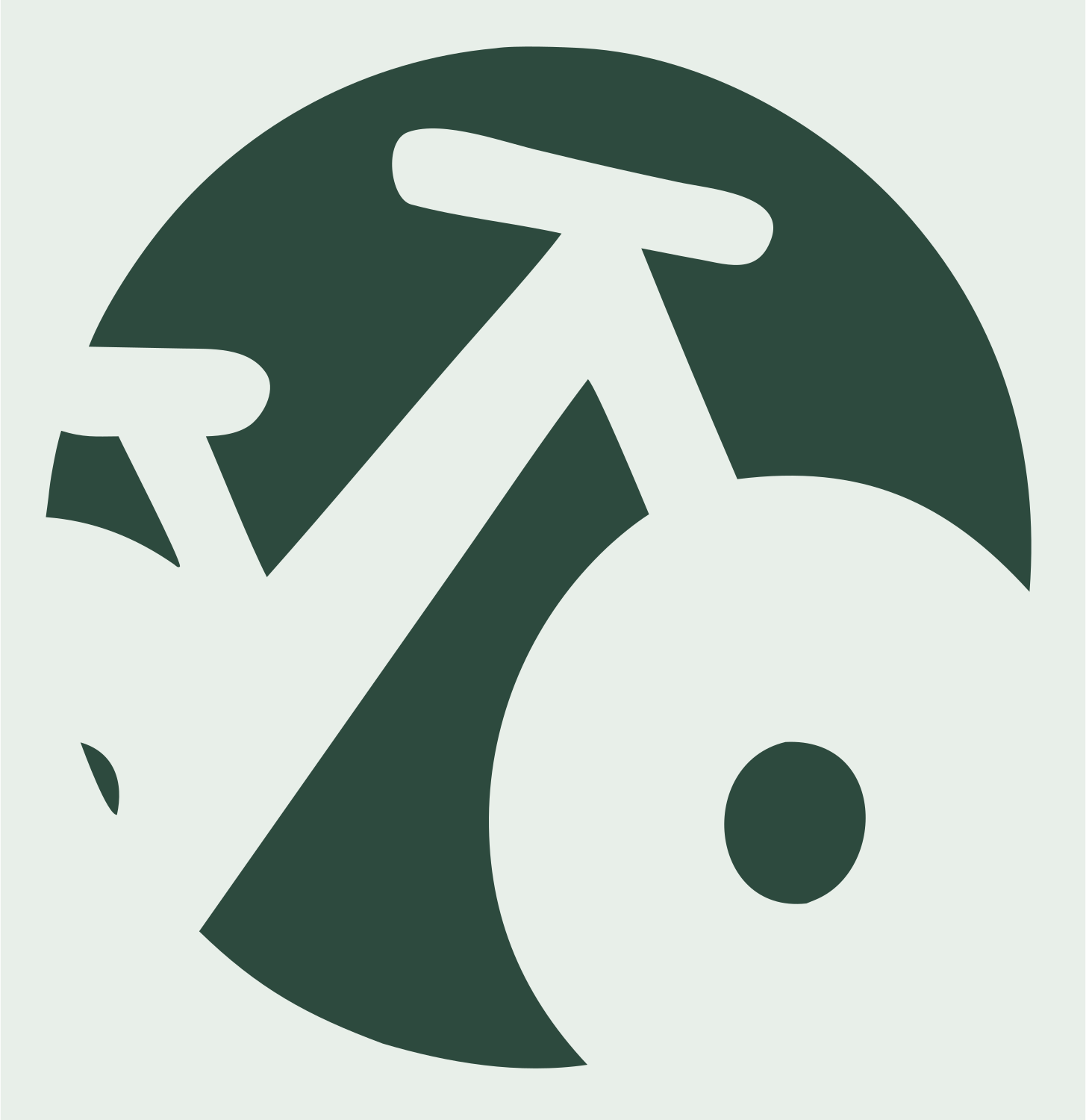 Negative Space Bicycle Circle Badge #e8efe9/#2d4a3e