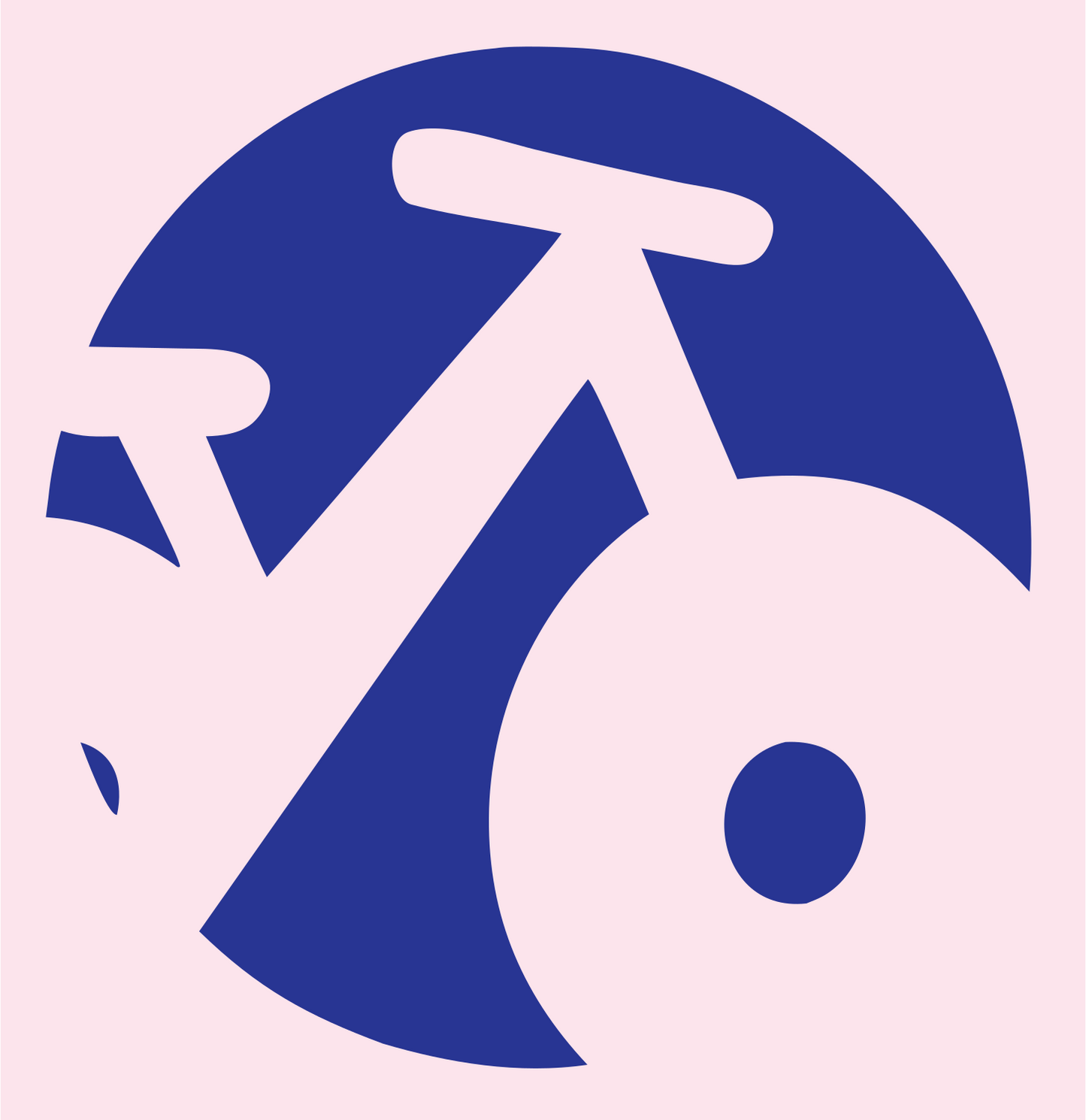 Negative Space Bicycle Circle Badge #fce4ec/#283593