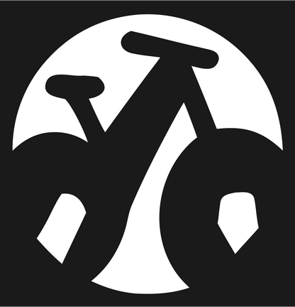 Negative Space Bicycle Circle Badge #1a1a1a/#ffffff