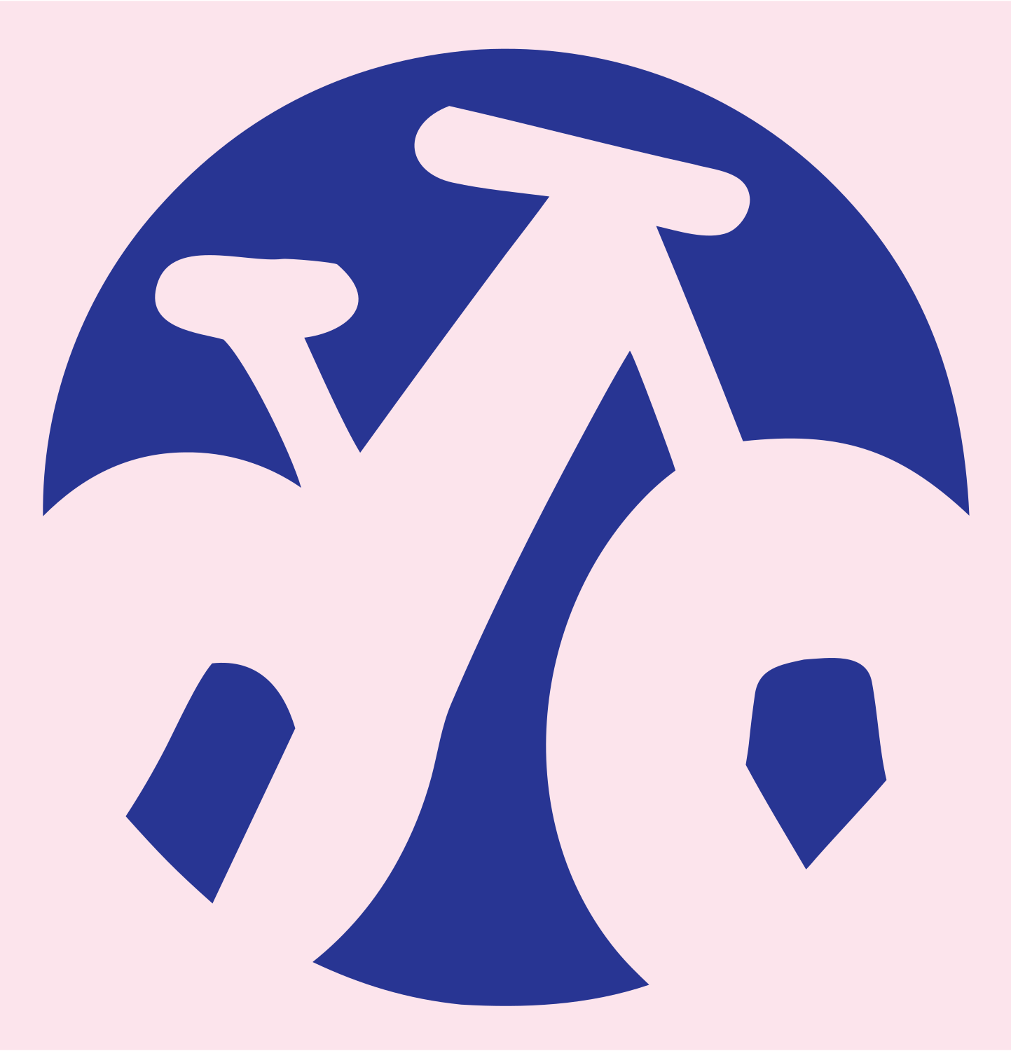 Negative Space Bicycle Circle Badge #fce4ec/#283593
