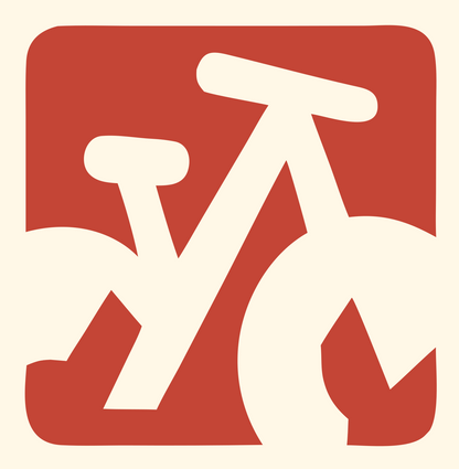 Negative Space Bicycle Frame Badge #fff8e7/#c44536
