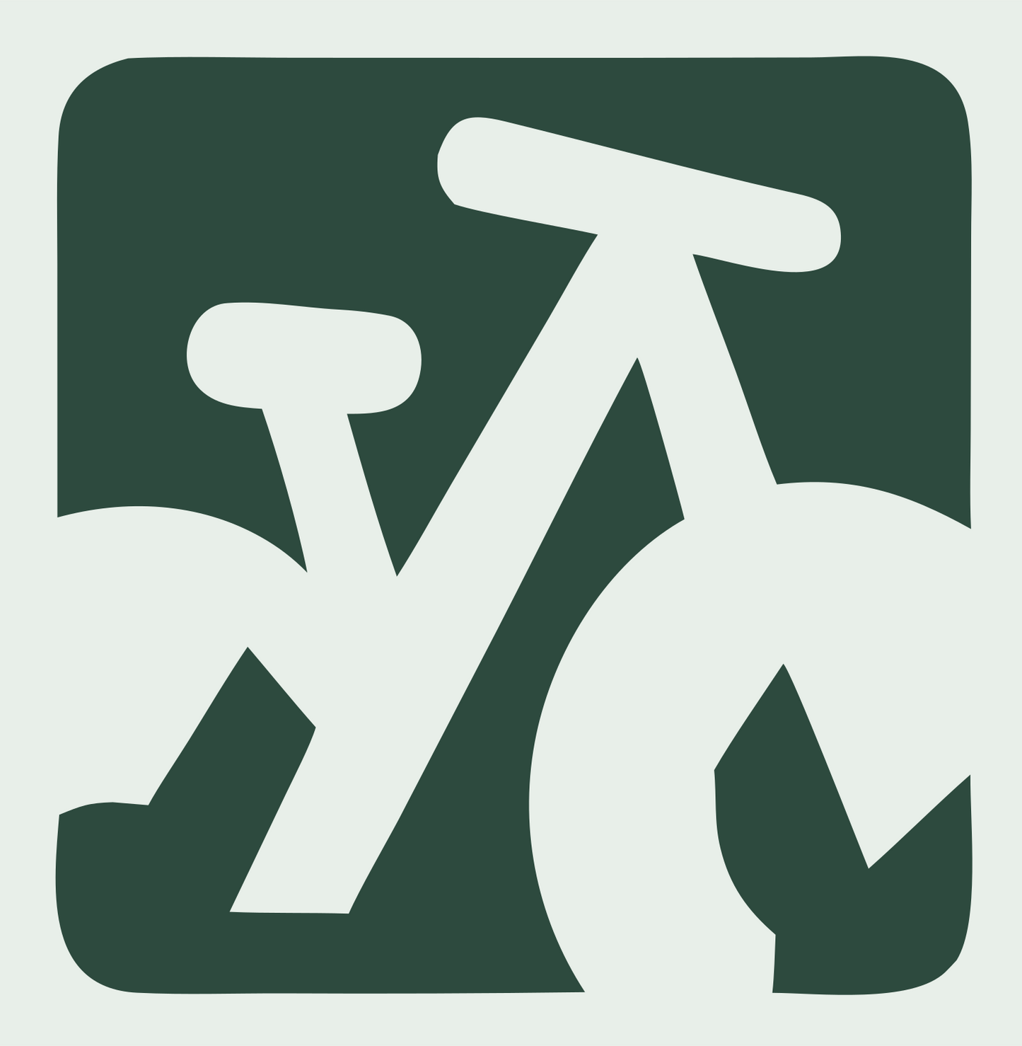 Negative Space Bicycle Frame Badge #e8efe9/#2d4a3e
