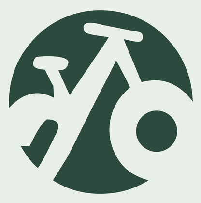 Negative Space Bicycle Circle Badge #e8efe9/#2d4a3e